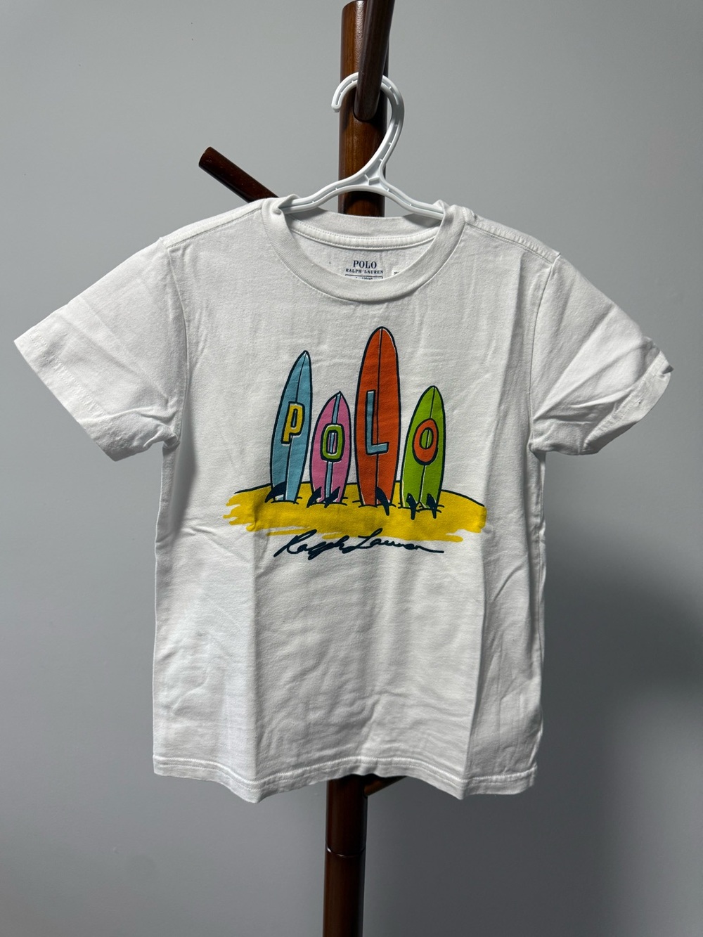 Polo by Ralph Lauren White Kids Surfboard Graphic Tee